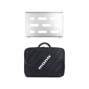 Pedalboard Small, Silver and Club Accessory Case 2.0, Black